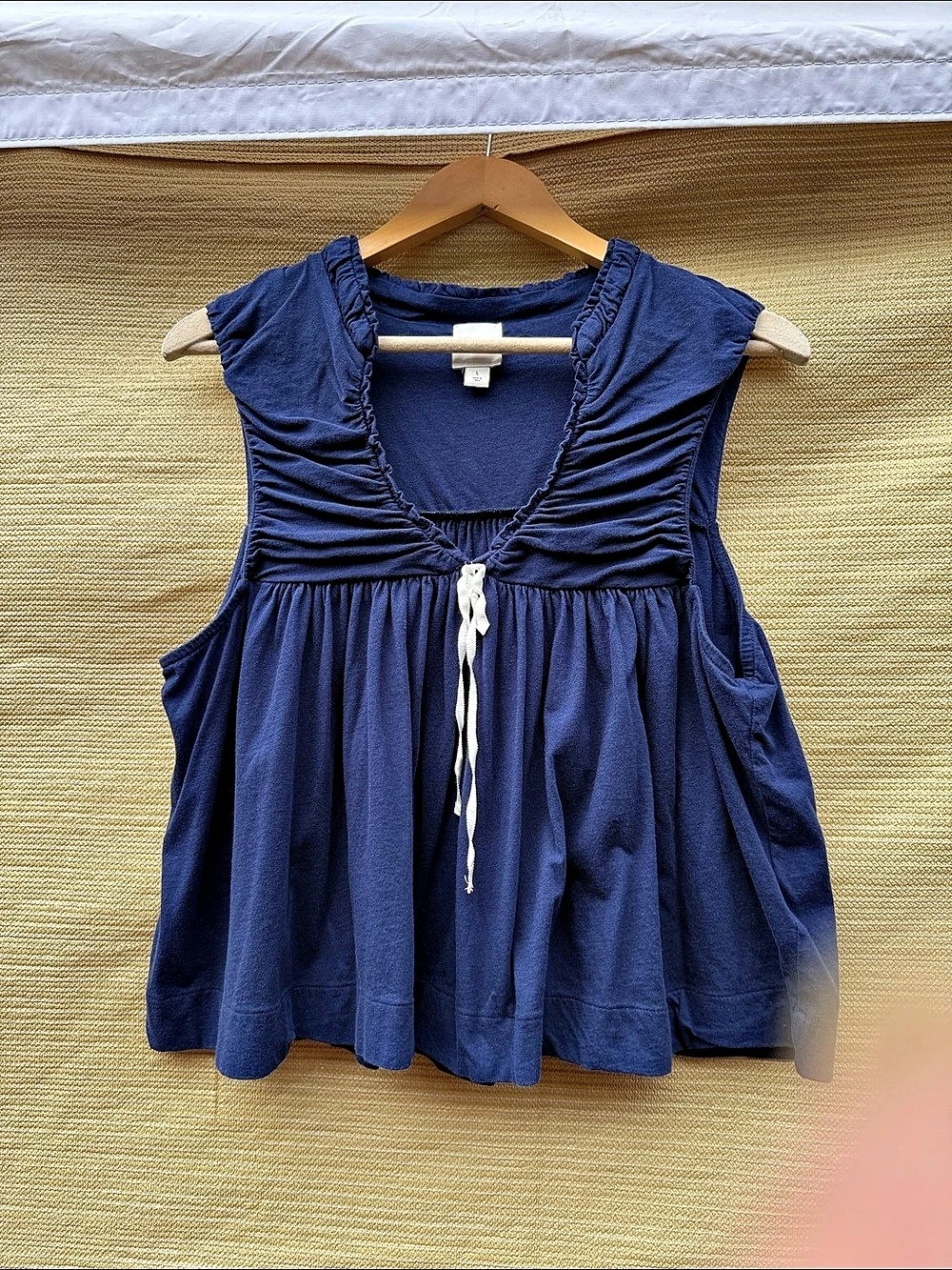 Maeve Blue Cotton Top Size L